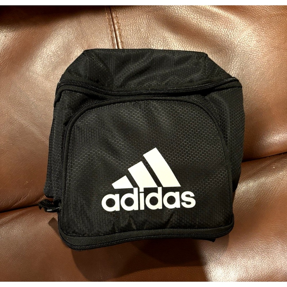Adidas Insulated Lunch Bag Black Honeycomb Ripstop Thermal Cooler Pouch